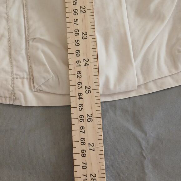 Eddie Bauer Women’s M Beige Safari Field Jacket Travex Patchwork Elbow Utility - Picture 12 of 14